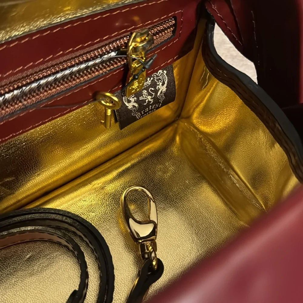 Pratesi Pelletterie Lady Brunelleschi Leather Handbag Shoulder Bag - Picture 10 of 12